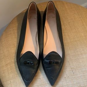 J. Crew black pointed toe loafers, women’s size 10